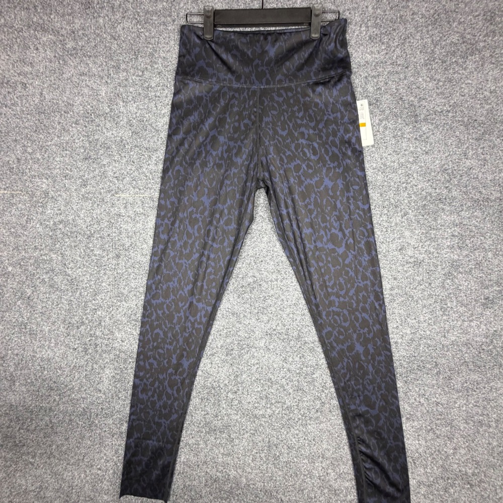 Halston Studio Leggings Small NWT Abstract Leopard Navy‎ Activewear